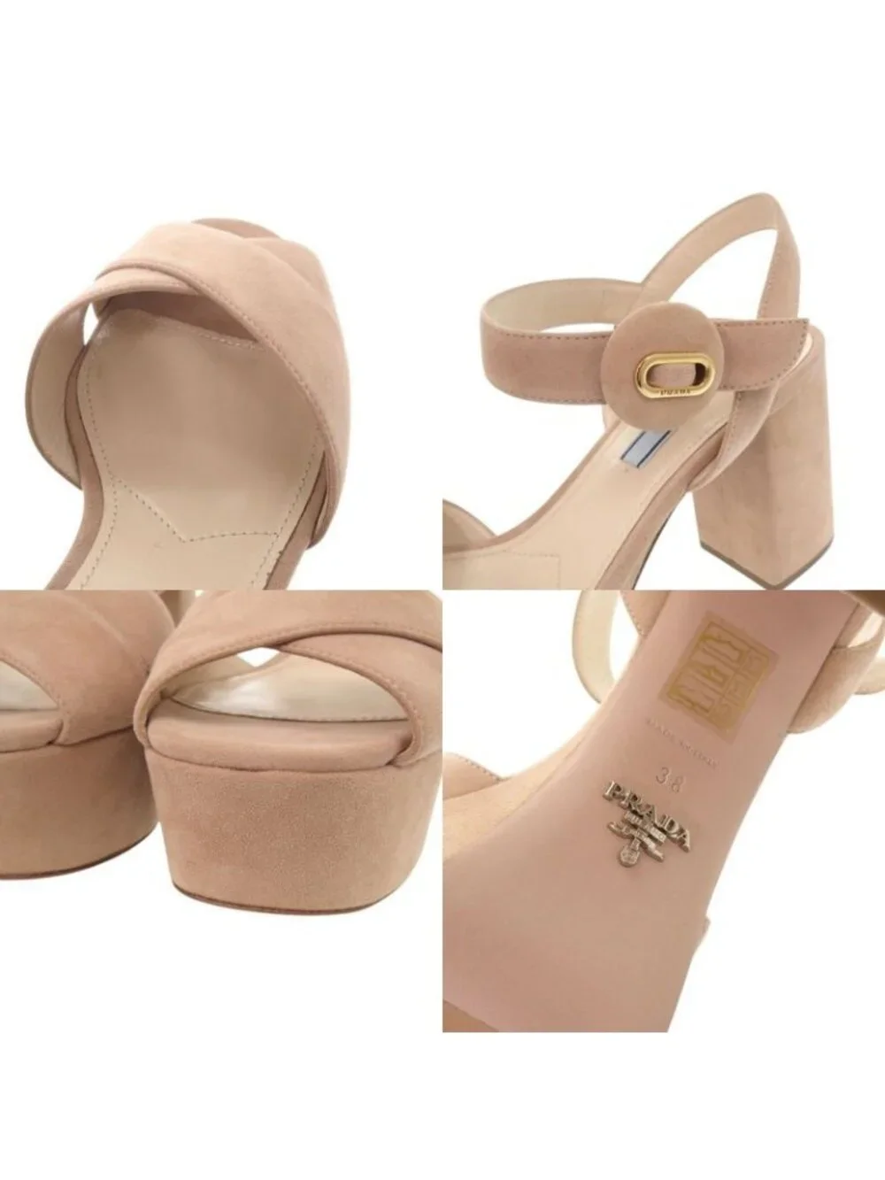 Prada Platform Sandals 38 Suede Pink - Picture 8 of 8